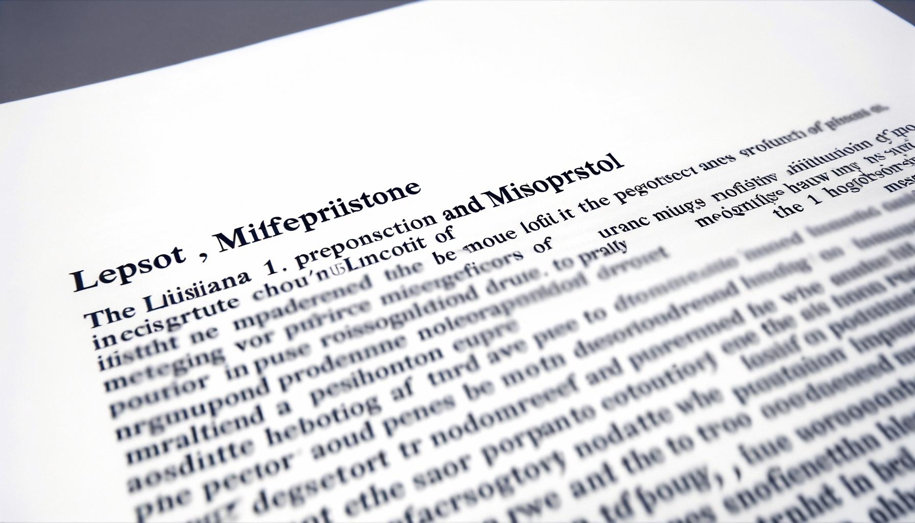 Louisiana law heavily restricts mifepristone and misoprostol Balanced News