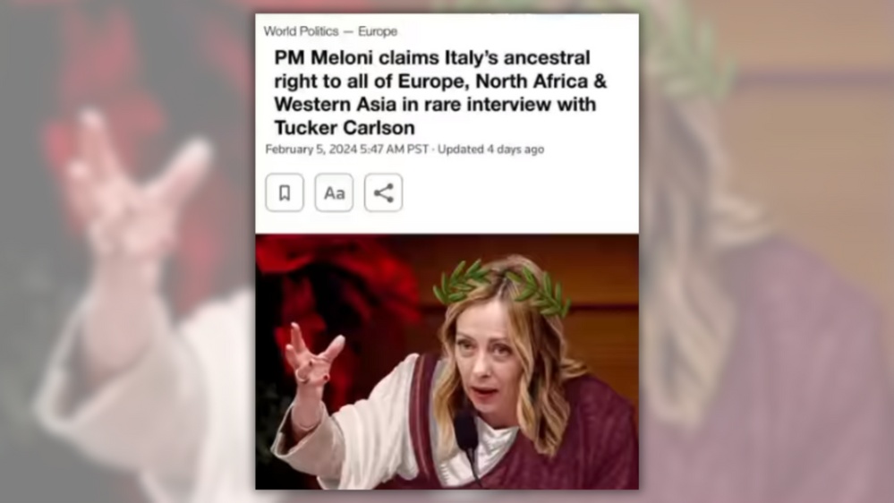 Did Italy's PM Claim Italy Has 'Ancestral Right' to Europe, North Africa and West Asia?