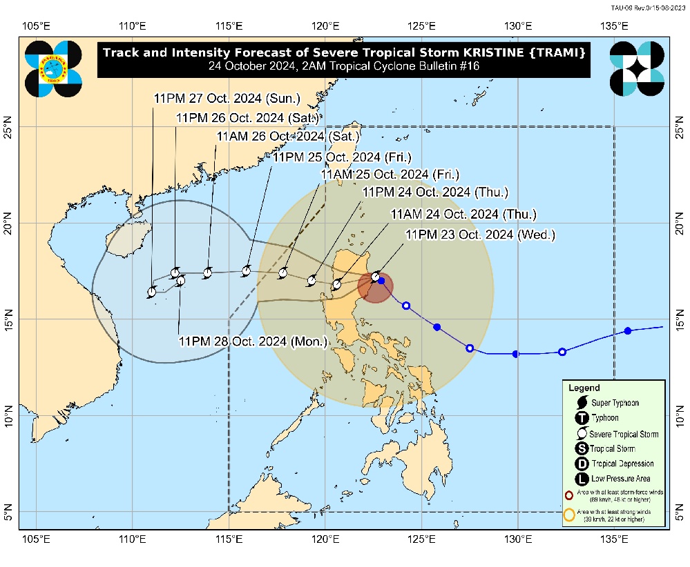 Severe Tropical Storm Kristine makes landfall in Isabela