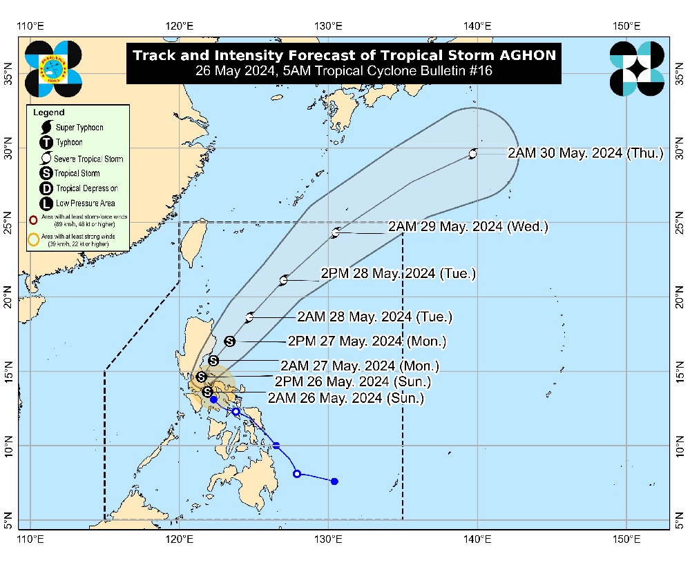 Aghon intensifies into tropical storm over Tayabas Bay