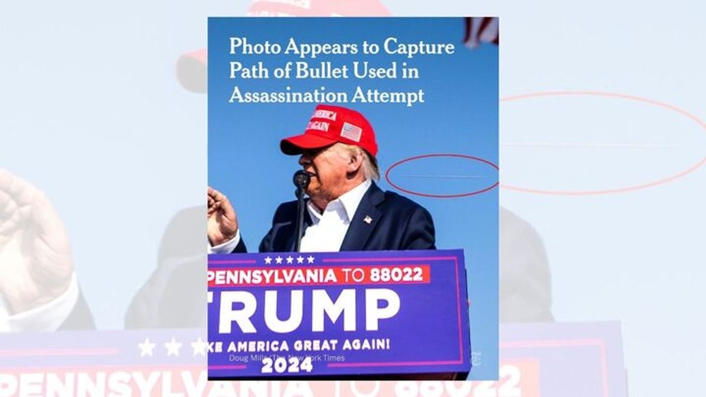 Pic Shows Bullet Flying Past Trump?