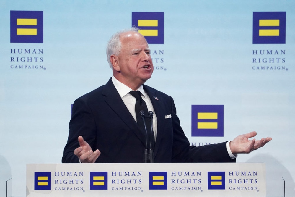 WATCH: Walz delivers remarks at Human Rights Campaign event for LGBTQ+ equality