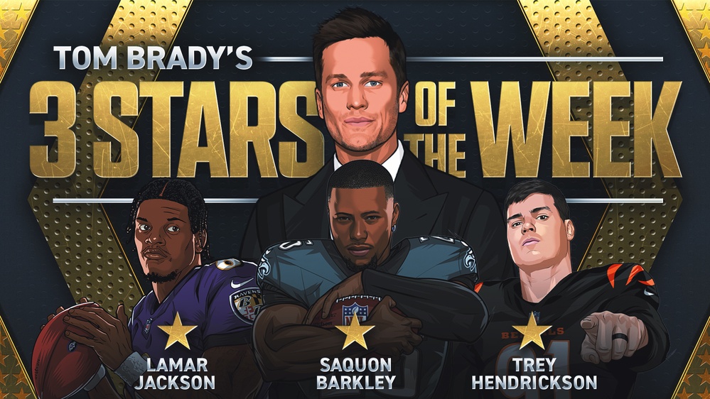 Tom Brady's 3 Stars of Week 9, including Eagles' Saquon Barkley