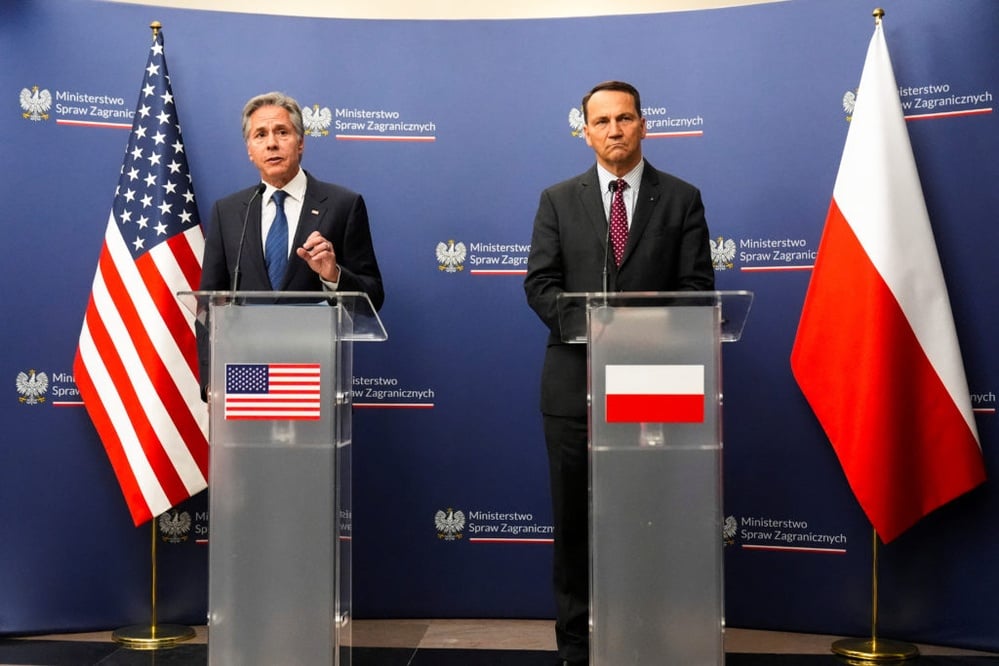 WATCH: Blinken speaks to media with Poland's foreign minister after Ukraine meeting