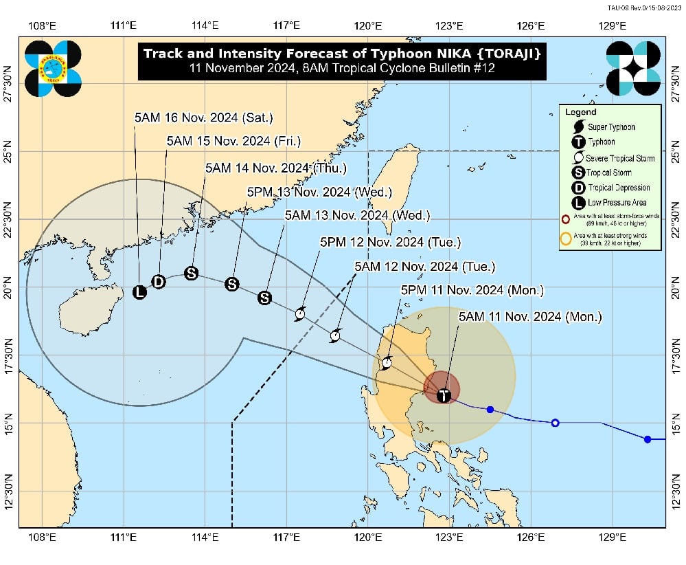 Typhoon Nika further strengthens ahead of landfall