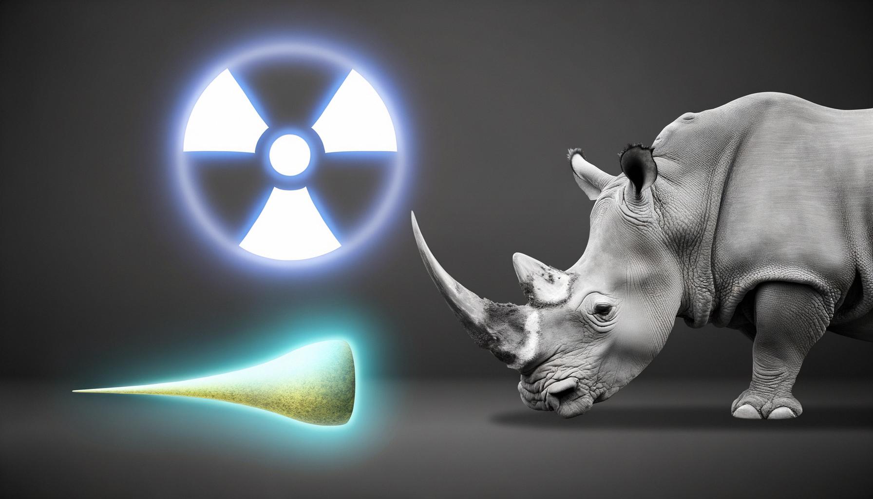 Rhino horns made radioactive to deter poaching and facilitate detection.