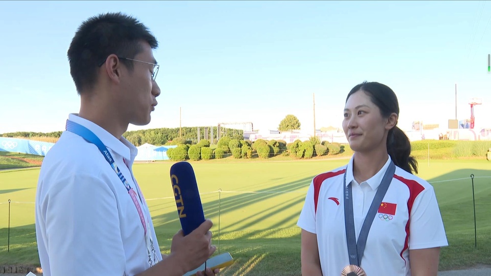 Chinese golfer Lin Xiyu happy after earning bronze medal at Paris 2024