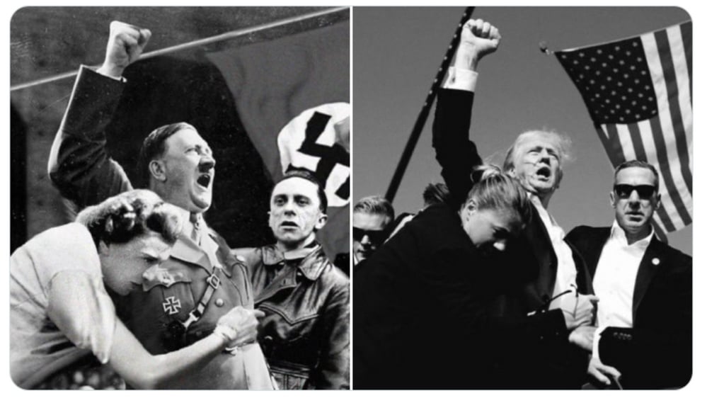 Photo of Hitler Posing Like Trump After Assassination Attempt Is Fake