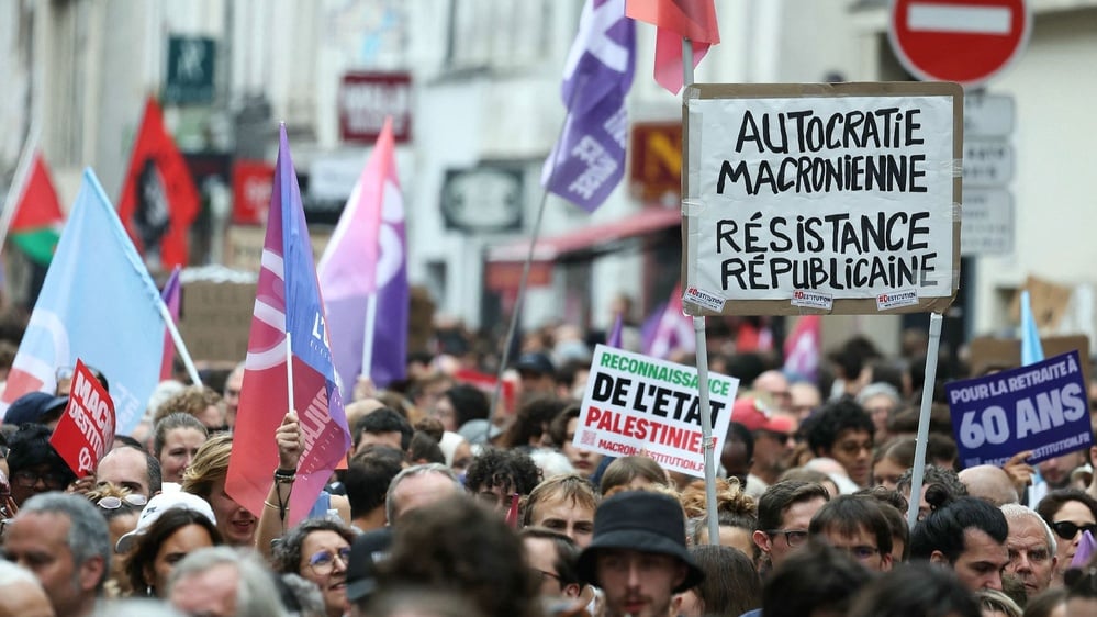 Mass protests reflect deep political divisions in France.