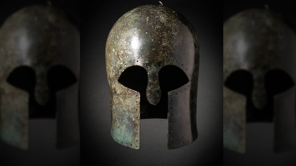 Rare 'Corinthian' helmet from ancient Greece is up for auction, and stunningly preserved