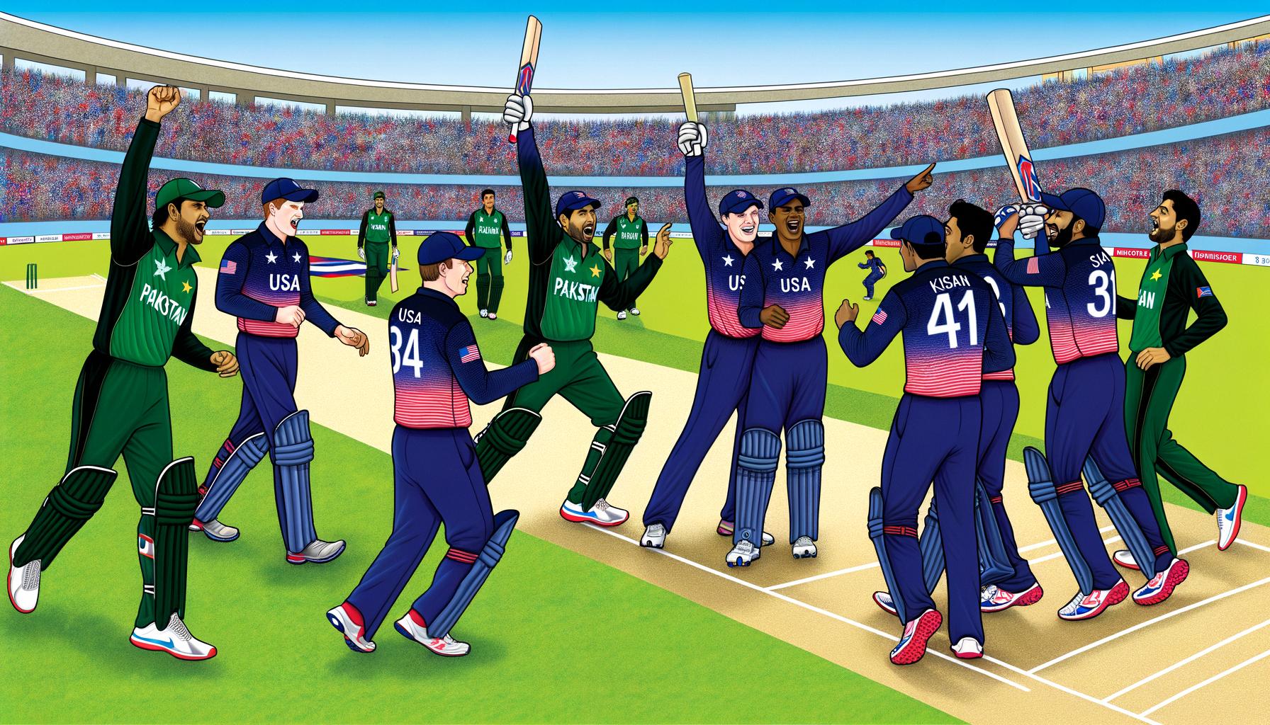 USA's historic cricket win over Pakistan in T20 World Cup.
