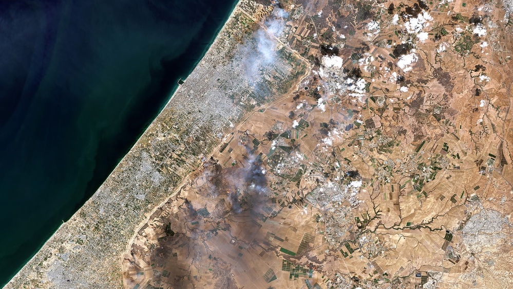 Satellite views of Gaza and Israel are limited because of an out-of-date law
