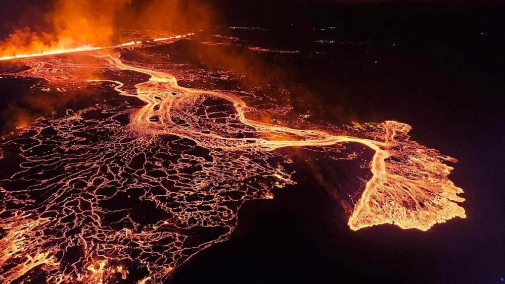 Iceland volcano erupts again but spares nearby town of Grindavik for now