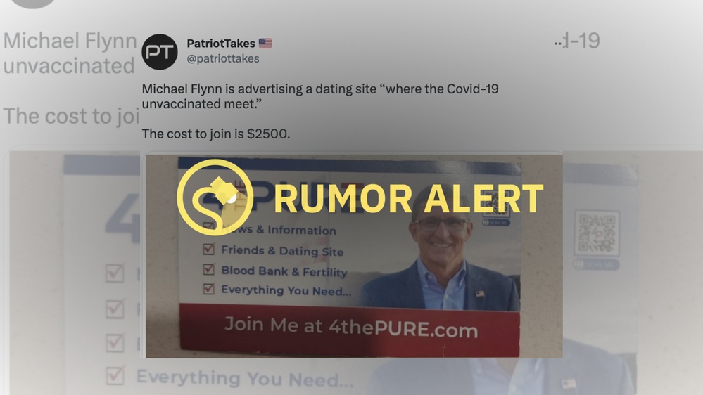 Is Image of Former Trump Adviser Michael Flynn Promoting Dating Website Real?