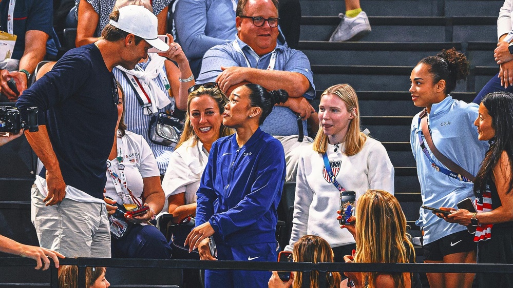 Tom Brady shows up to watch Simone Biles on final day of Olympic competition