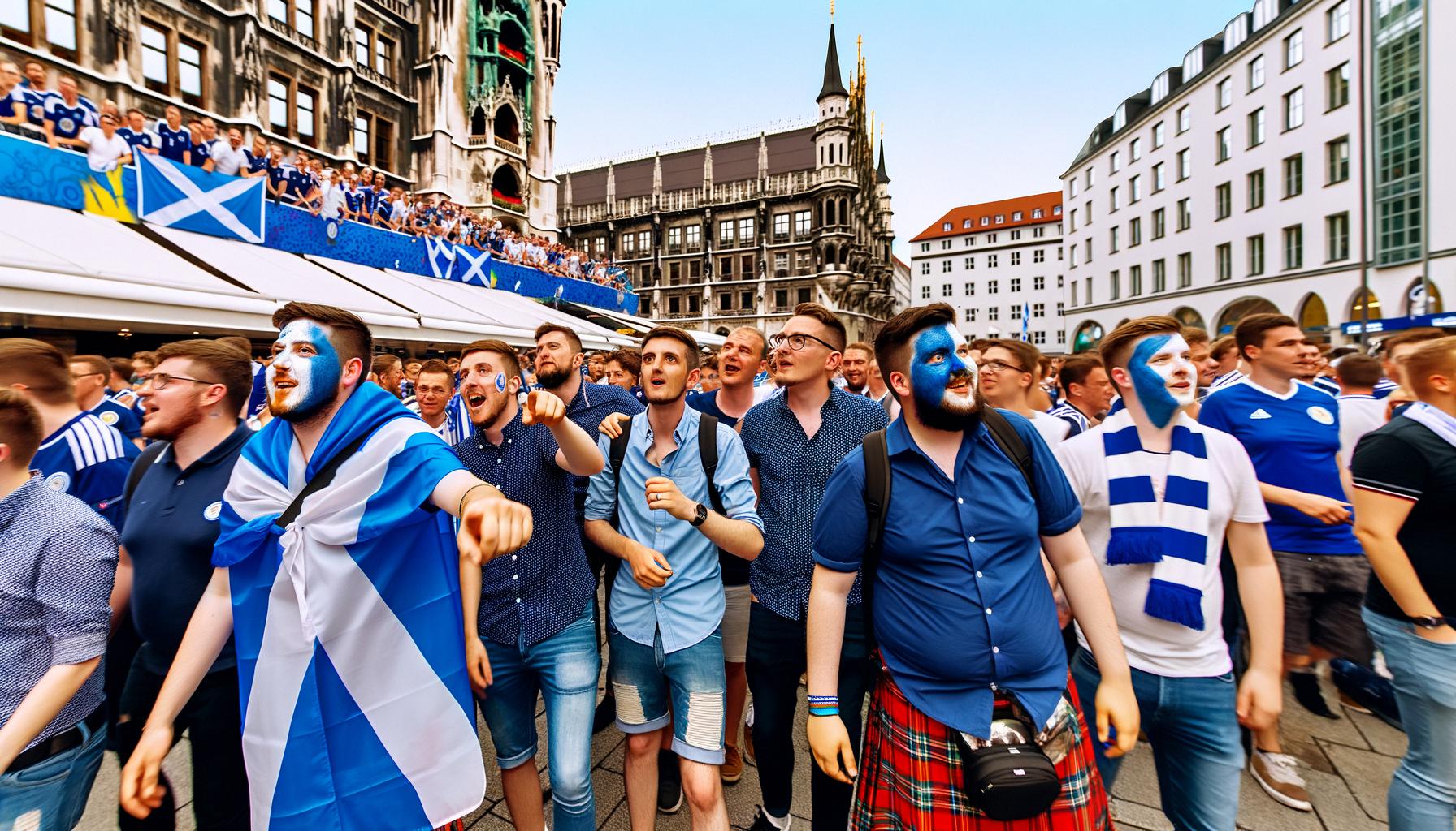 Scotland fans impact Munich during Euro 2024