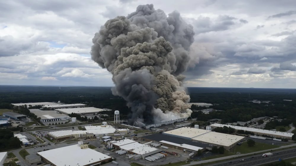 Chemical fire in Conyers, Georgia, forces mass evacuation and shelter-in-place orders