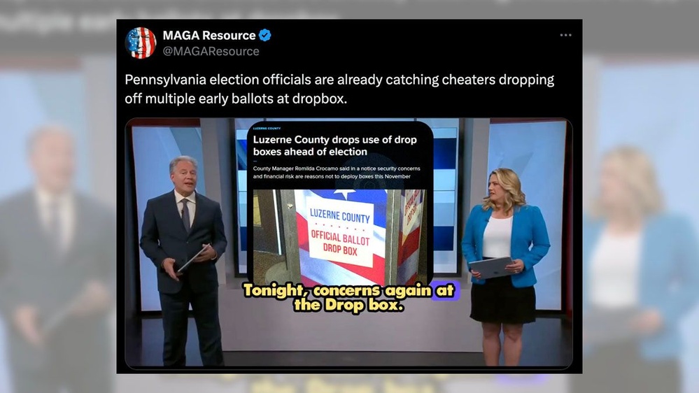 Video Reporting Pennsylvania Woman Put 4 Mail-in Ballots in Drop Box Is From 2022, Not 2024