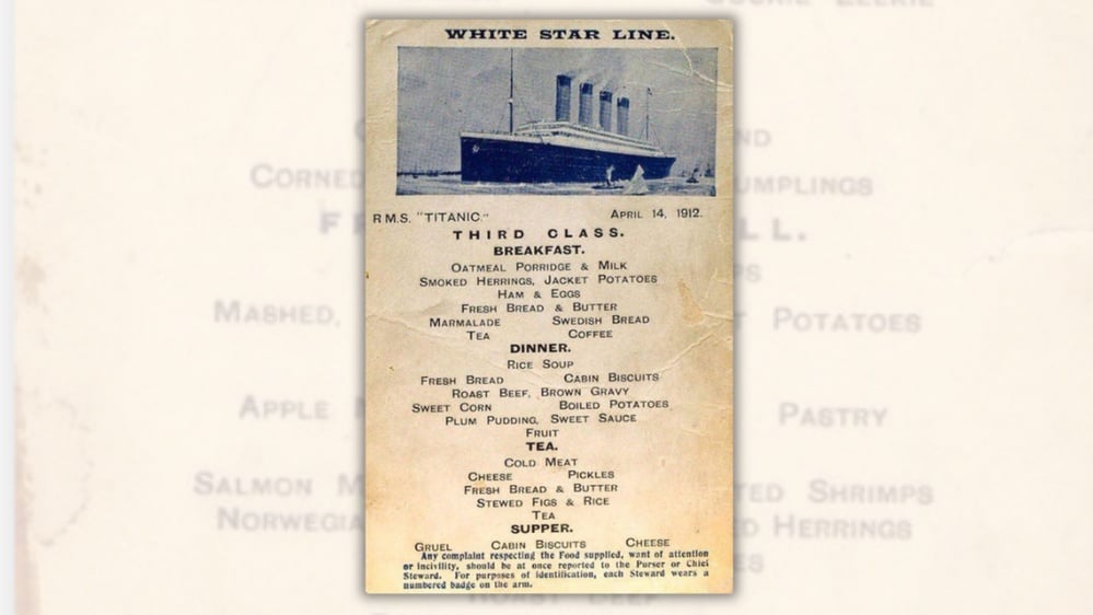 Pics Show Genuine 1st- and 3rd-Class Menus on Titanic?