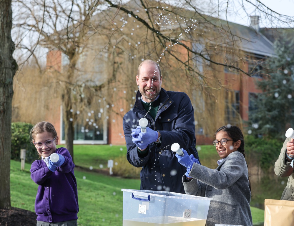 Prince William Giddily Plays Scientist For a Day