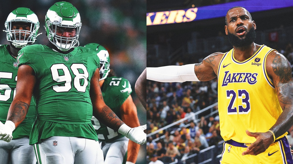 Eagles' Jalen Carter says flop vs. Dolphins was inspired by LeBron James