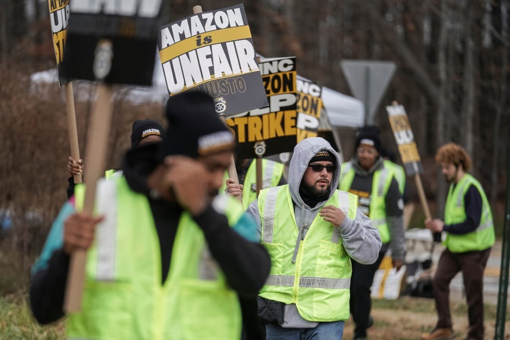 Amazon strikes highlight major labor grievances during peak holiday season.