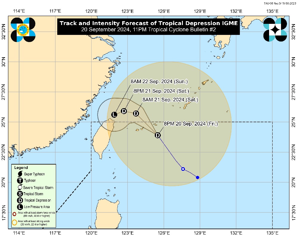 Tropical Depression Igme speeds up ahead of exit from PAR