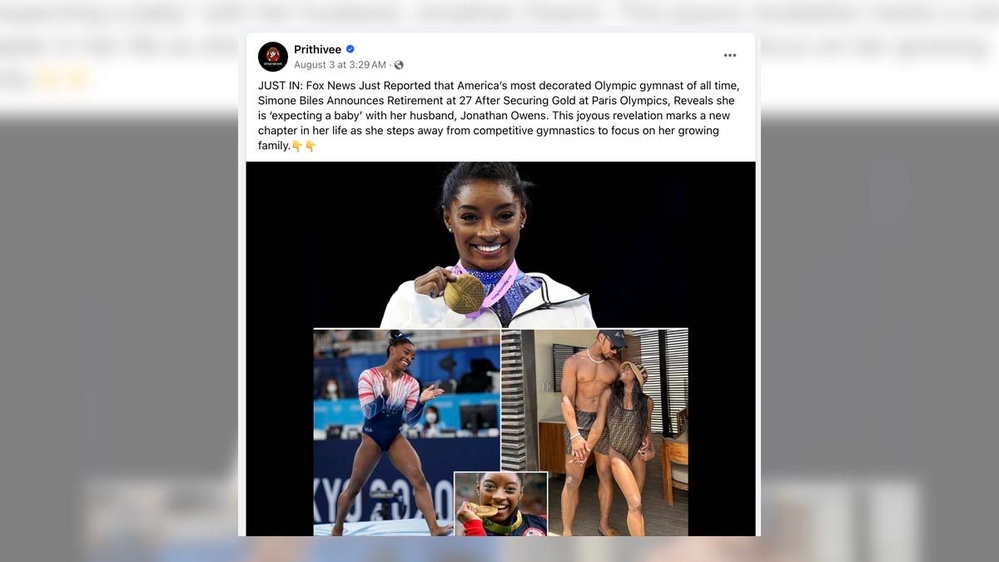 Fox News Reported Simone Biles Announced Retirement and Pregnancy?