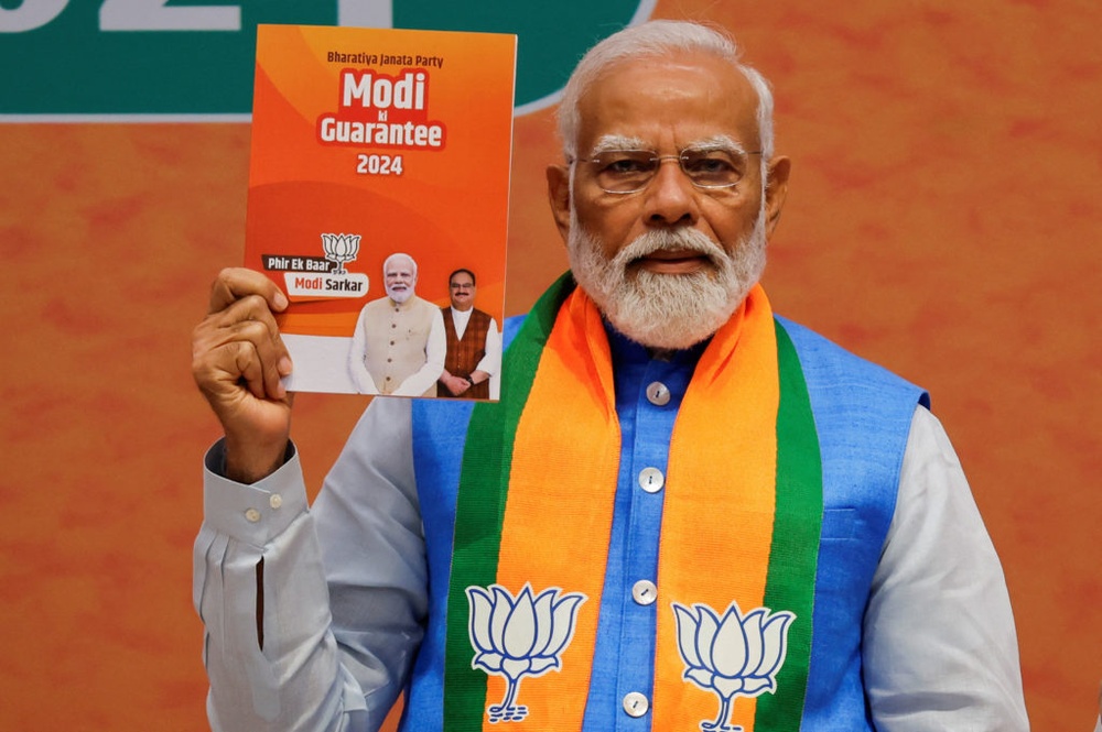 Modi vows to turn India into global manufacturing hub as he seeks 3rd term in 2024 election