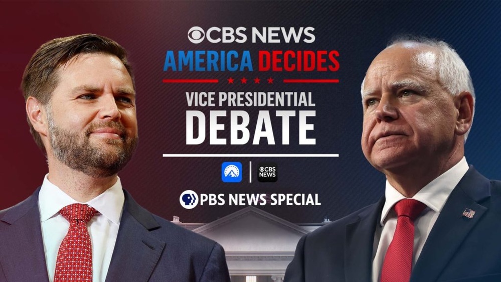 WATCH LIVE: Vance and Walz debate -- PBS News simulcast of CBS's 2024 Vice Presidential Debate