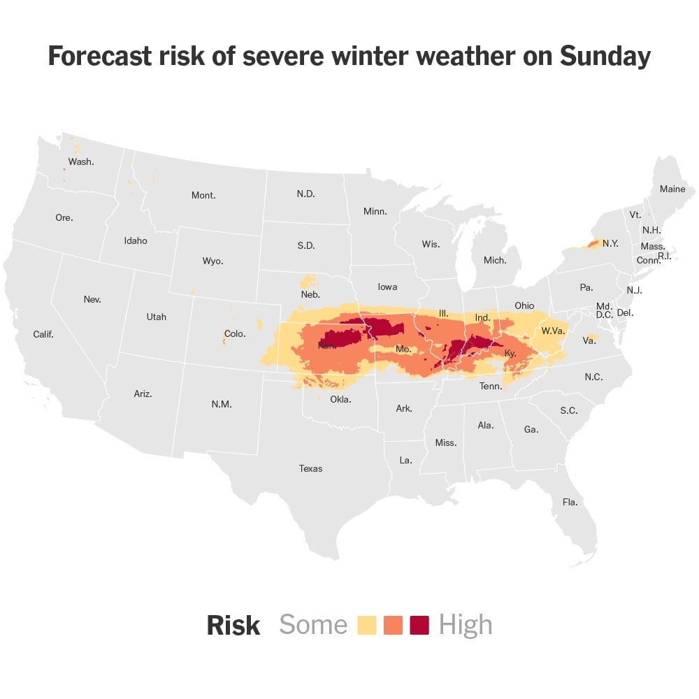 A Powerful Winter Storm Is Forecast to Move Through the Middle of the U.S.