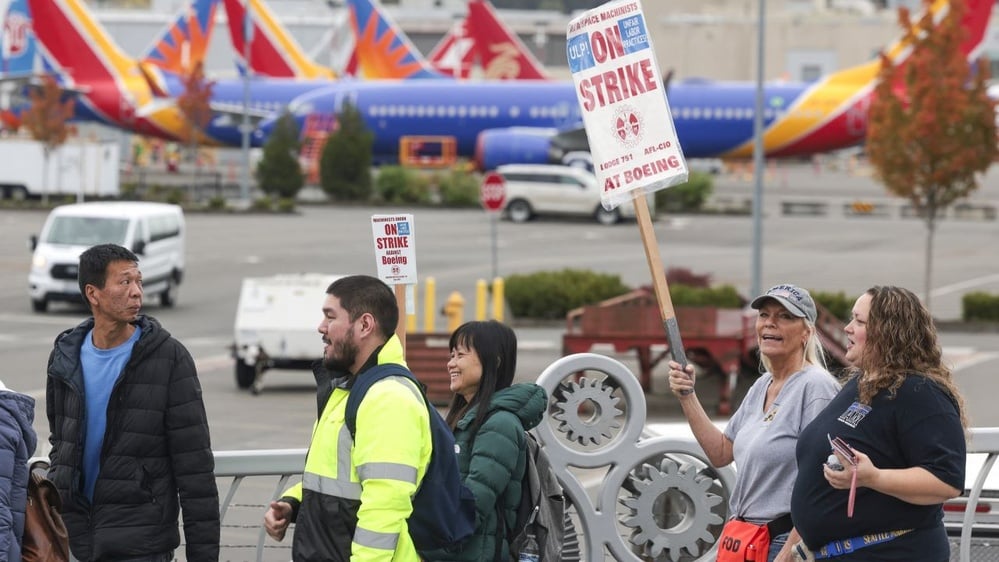 Boeing machinists are on strike demanding better pay and restored pensions.