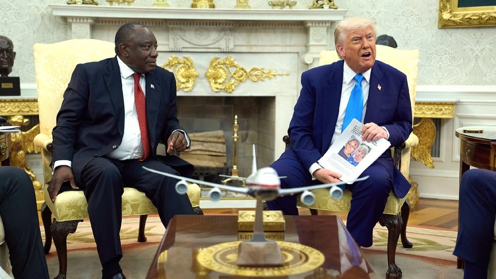 Trump confronts South African president with conspiracy claims