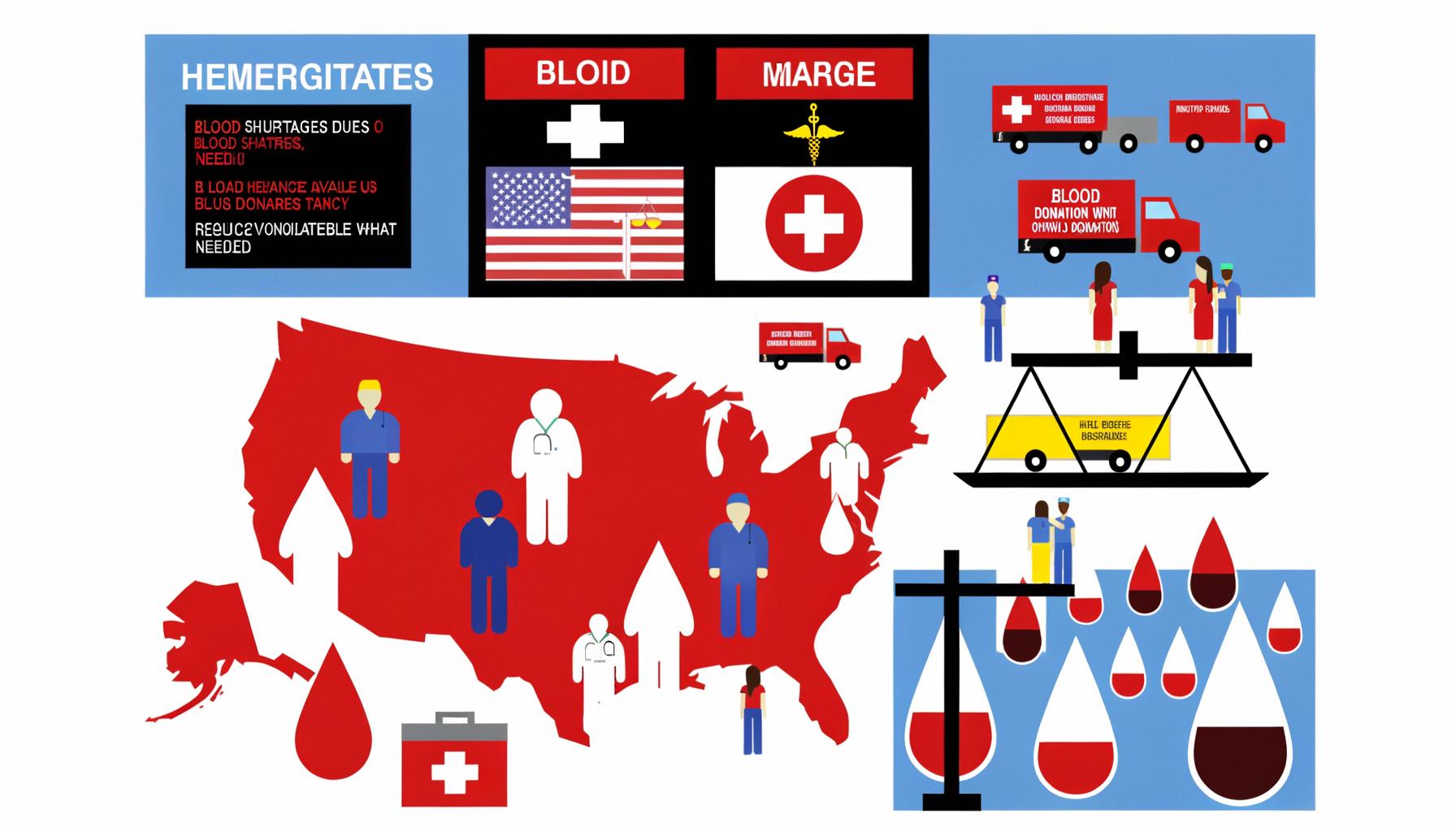 Urgent blood shortages across U.S. states call for immediate public donations.