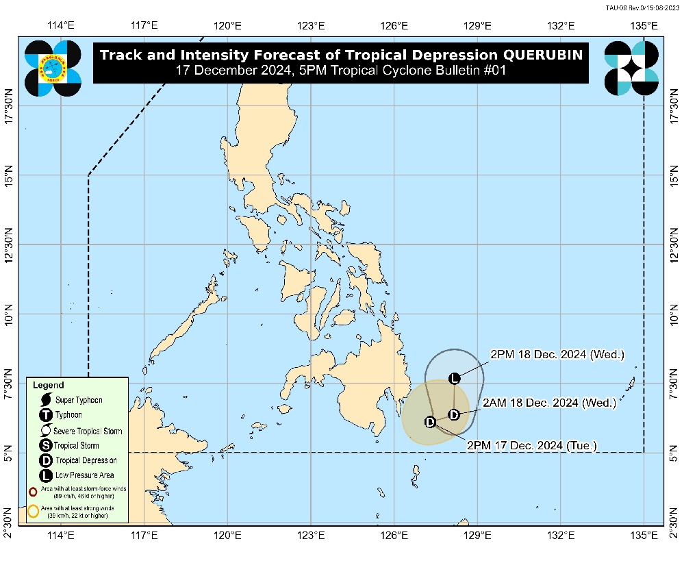 LPA now Tropical Depression Querubin; shear line also bringing rain