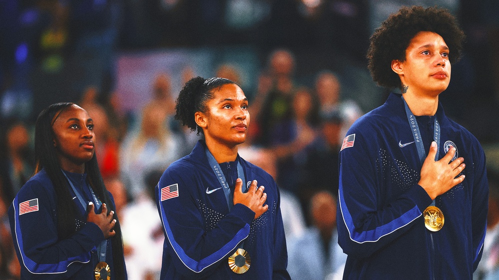 Brittney Griner lets tears flow during national anthem after USA women win gold