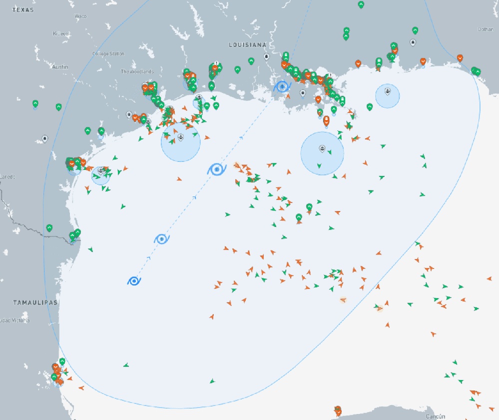 These maps show the oil and gas infrastructure in Francine's path