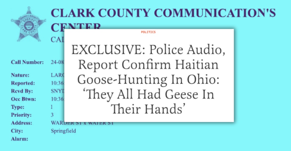 No, 'Police Audio' Doesn't Confirm Reports of 'Haitian Goose-Hunting' in Springfield, Ohio