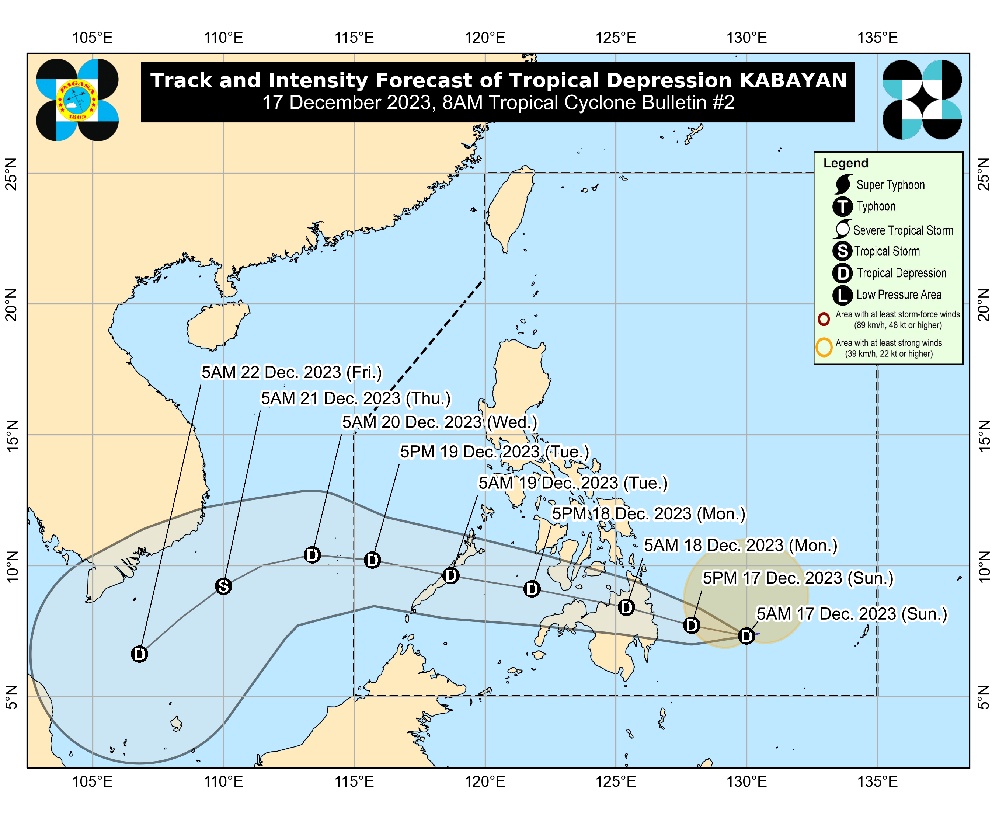 LPA east of Mindanao develops into Tropical Depression Kabayan