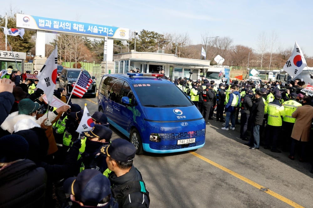 President Yoon of South Korea arrested over martial law declaration.