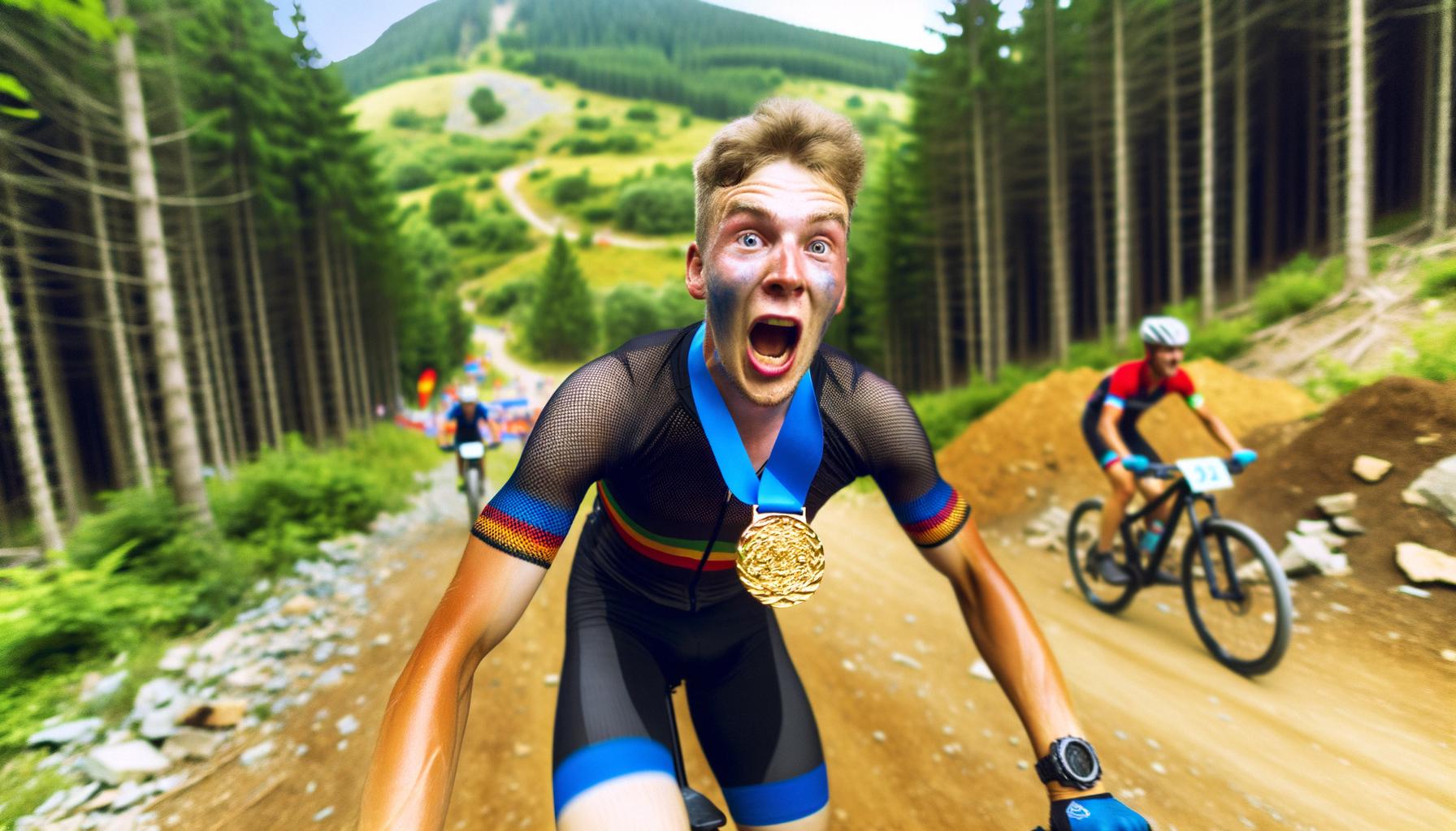 Tom Pidcock dramatically regained the lead to win mountain biking gold.